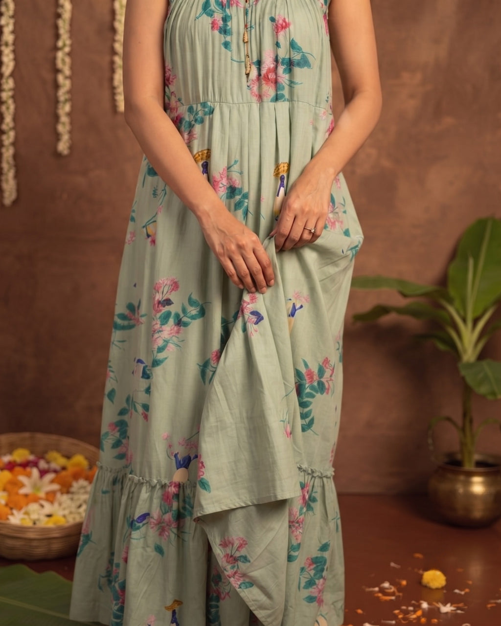 Poovili pleated dress