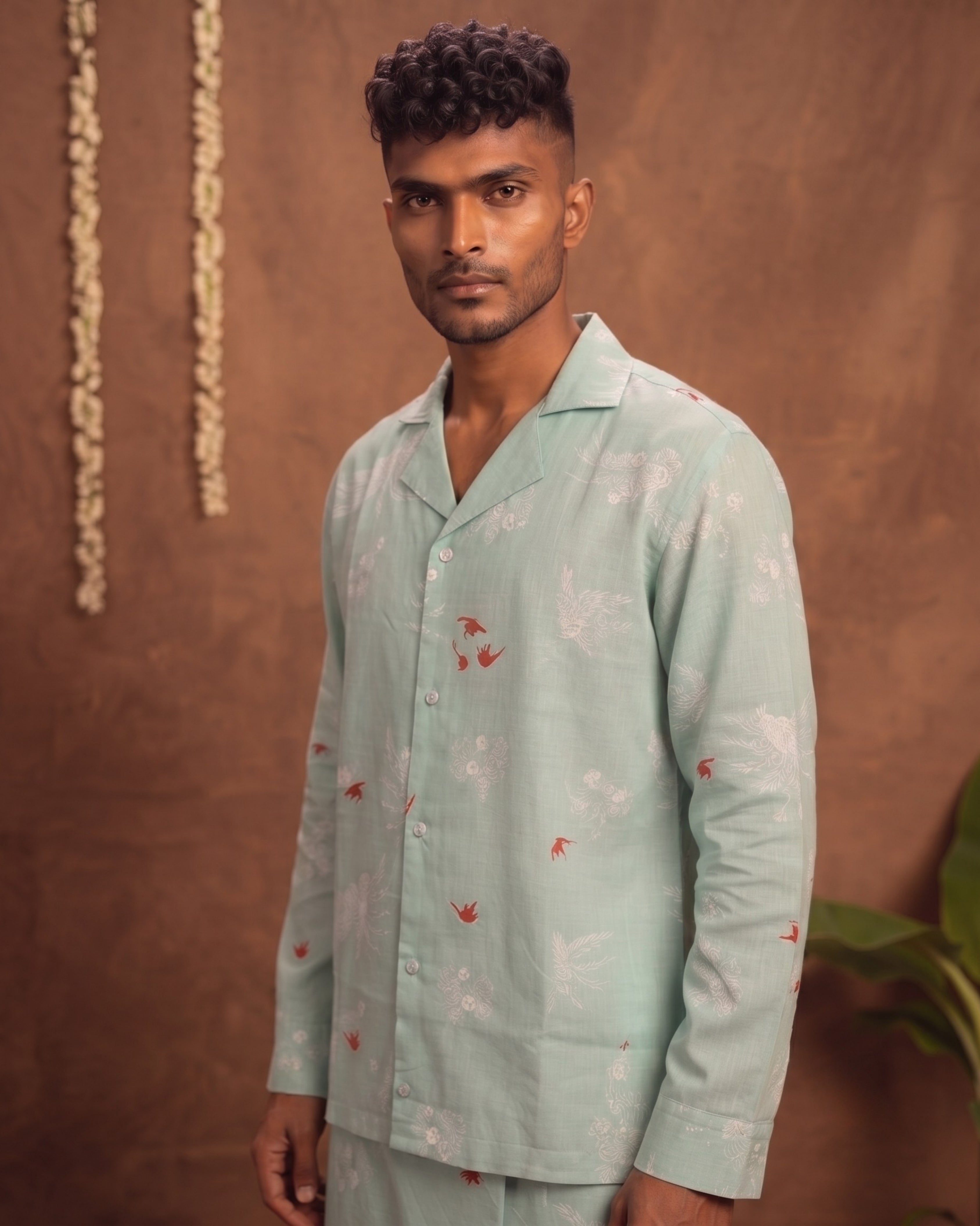 Onam Shirt & Mundu Set - Green FS