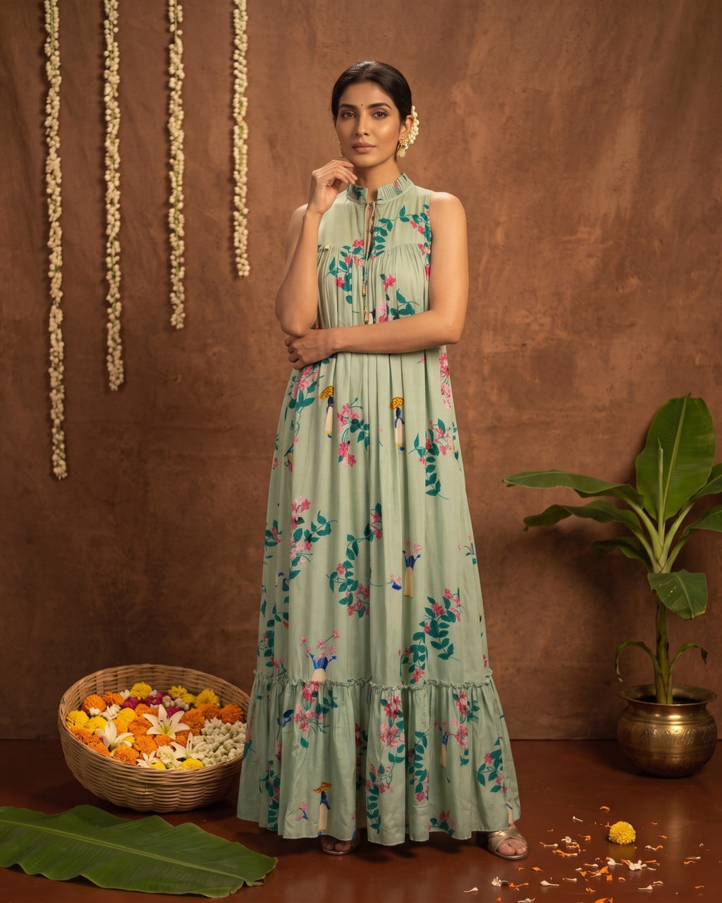 Poovili pleated dress