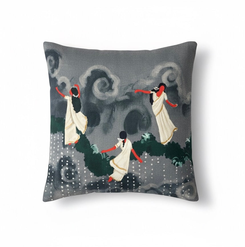 Kadhali cushion cover in black