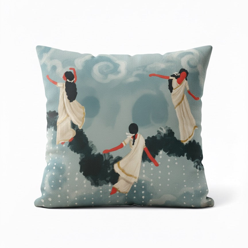 Kadhali cushion cover in blue