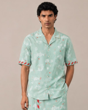 Onam Shirt & Mundu Set - Green HS
