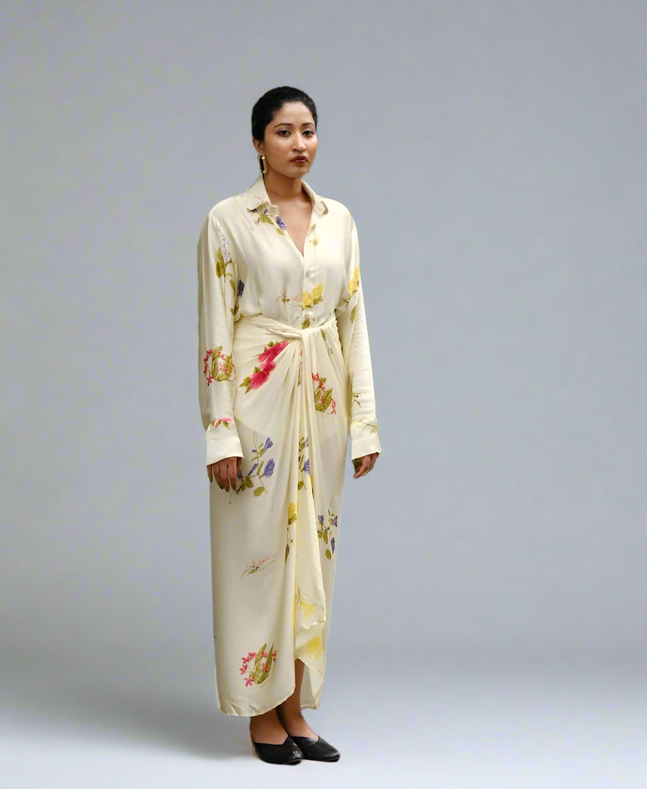 Pookkuda white drape set