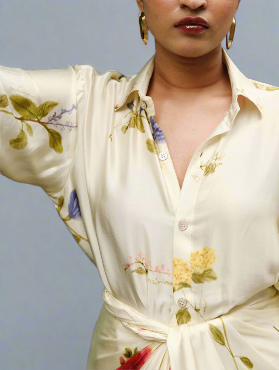 Pookkuda white drape set