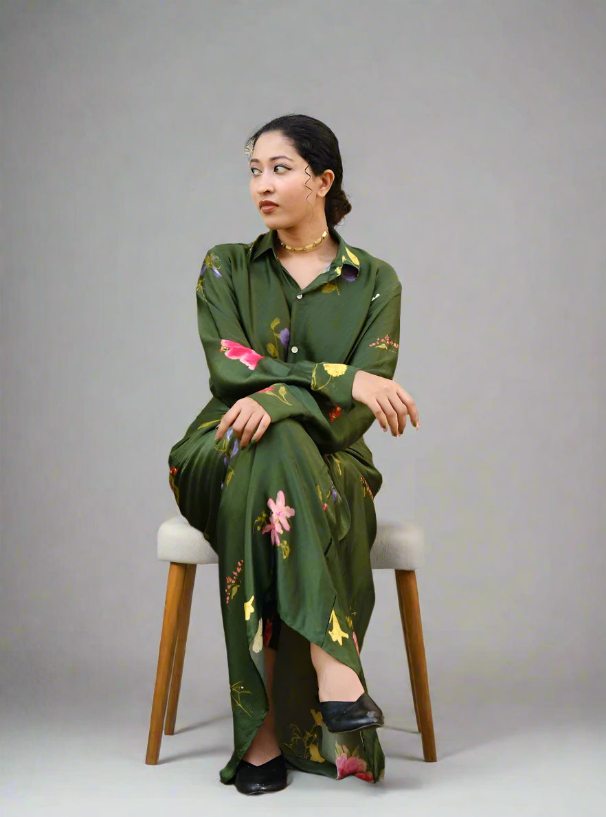 Pookkuda Green Drape Set