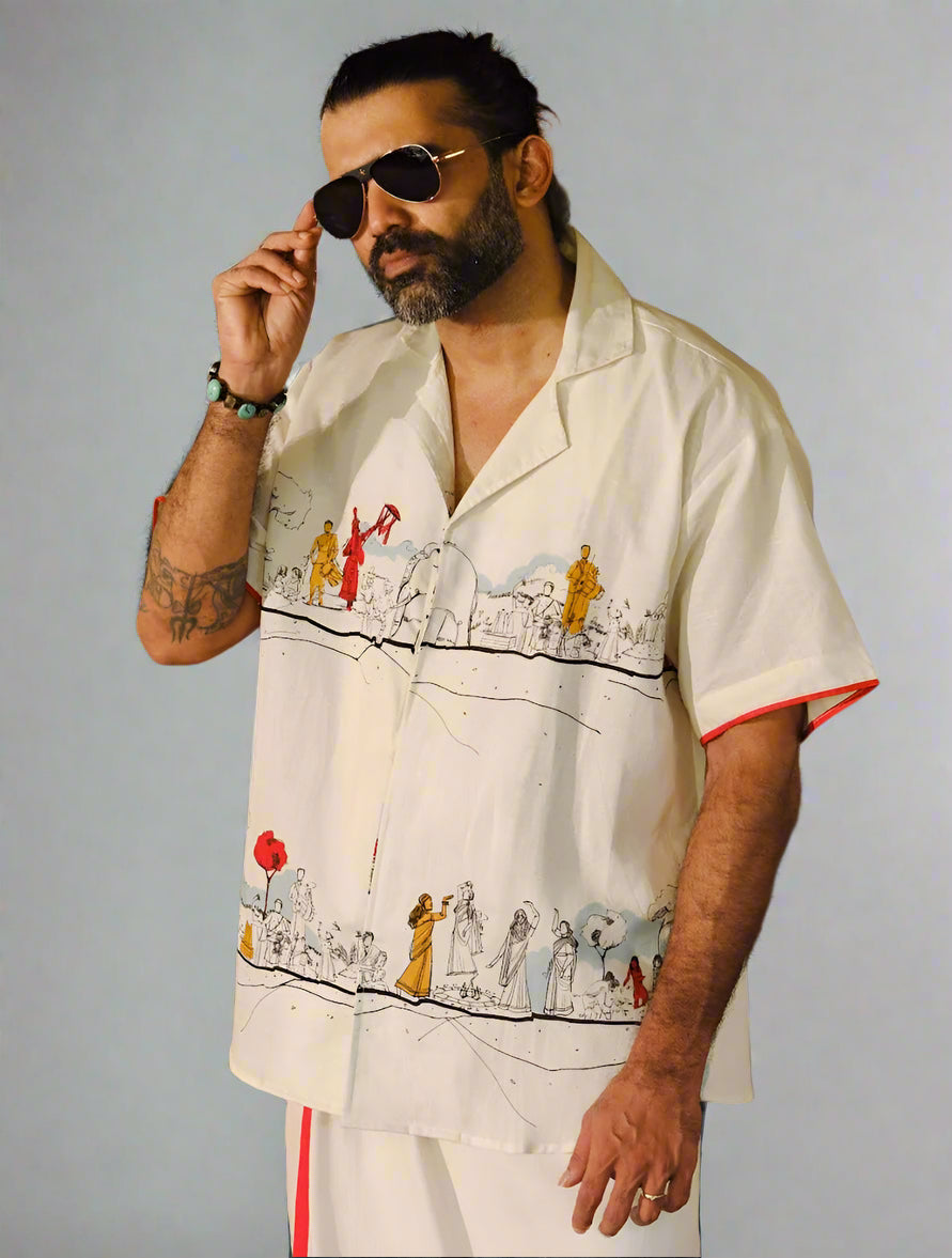 Varambu shirt white with mundu