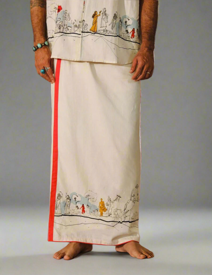 Varambu shirt white with mundu