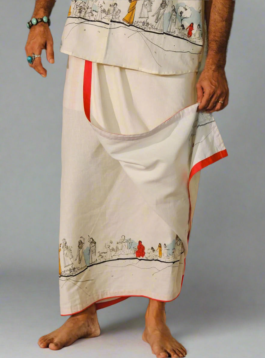 Varambu shirt white with mundu